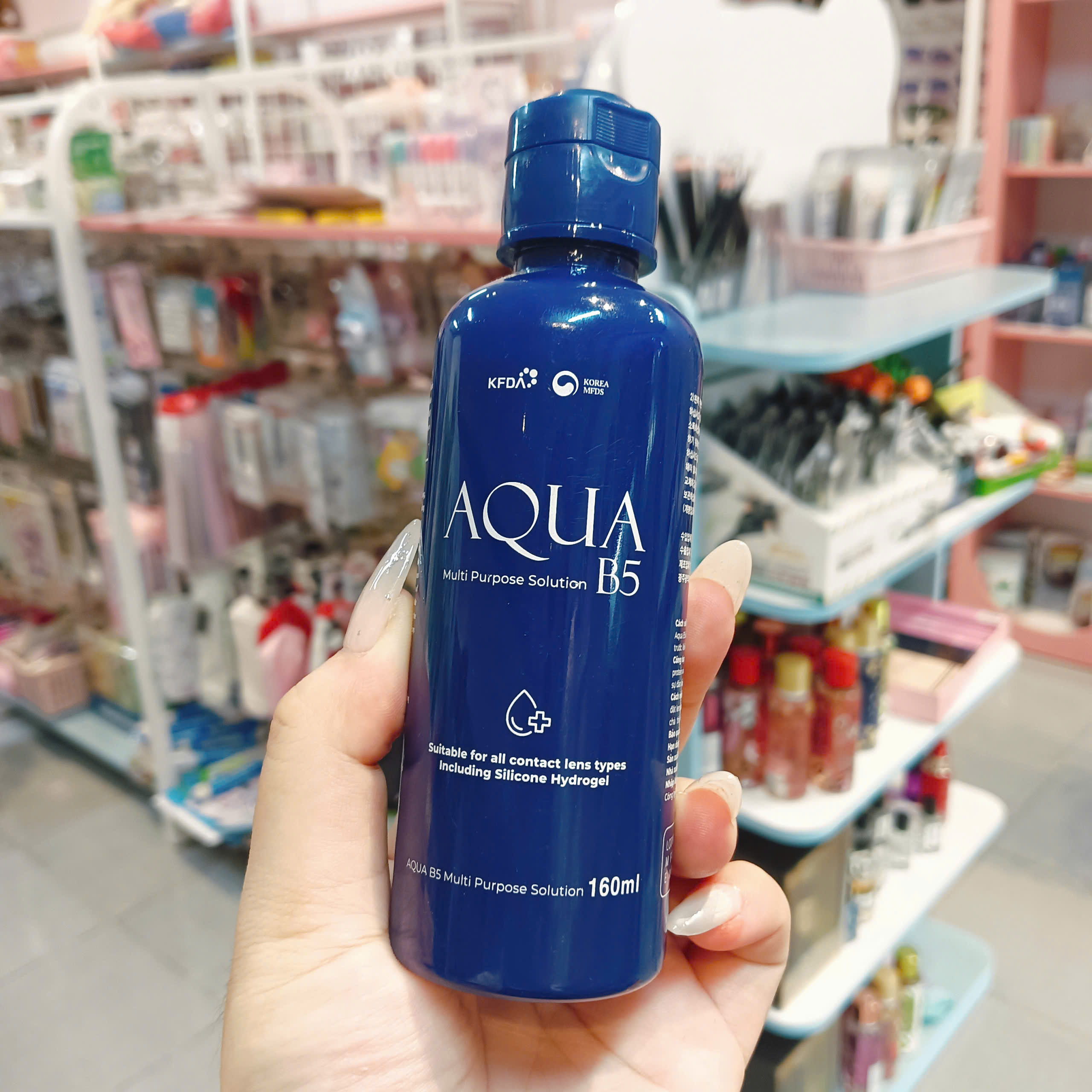 AQUA B5 – Giải pháp làm sạch ,giữ ẩm kính áp tròng tối ưu, an toàn cho mắt nhạy cảm, dùng được cho mọi loại lens cao cấp