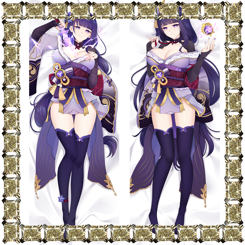 Genshin Impact Cosplay Anime Dakimakura gối trường hợp Raiden Shogun ôm cơ thể gối trường hợp Baal d