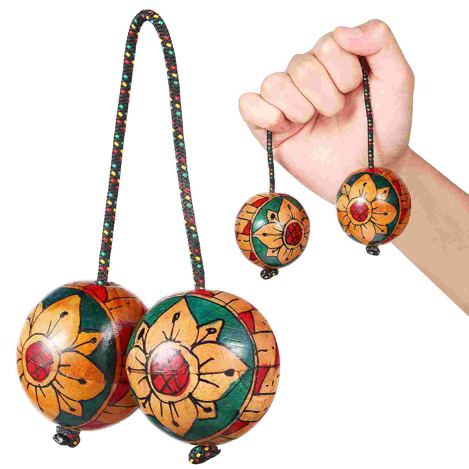 【New arrival】 Aslatuas Rhythmic Balls Handpaint Authentic Aslatua Rhythm African Shaker Wooden Kashaka Shaker Hand Percussion Instrument