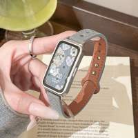 Denim Leather Strap for Huawei Band 11 / 11 Pro Adjustable Band Replacement Wanita Belt Bracelet Accessories for Tali Jam Tangan Smartwatch  Huawei Band 11