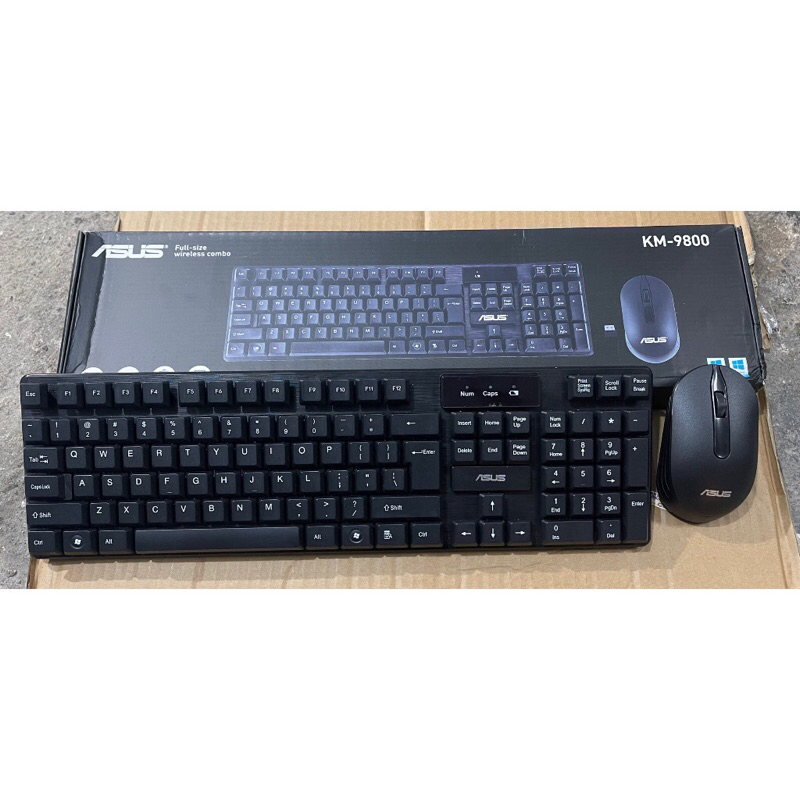 Combo bộ phím và chuột không dây asus km 9800 kèm pin hàng nhập khẩu