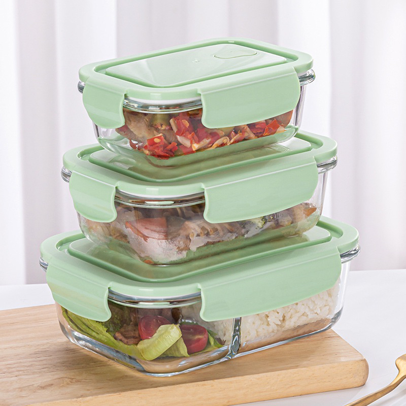𝗖𝗼𝗿𝗻𝗲𝗹𝗹 Kotak makan kaca / Lunch box kaca / kotak bekal kaca tebal / wadah mpasi food container kaca