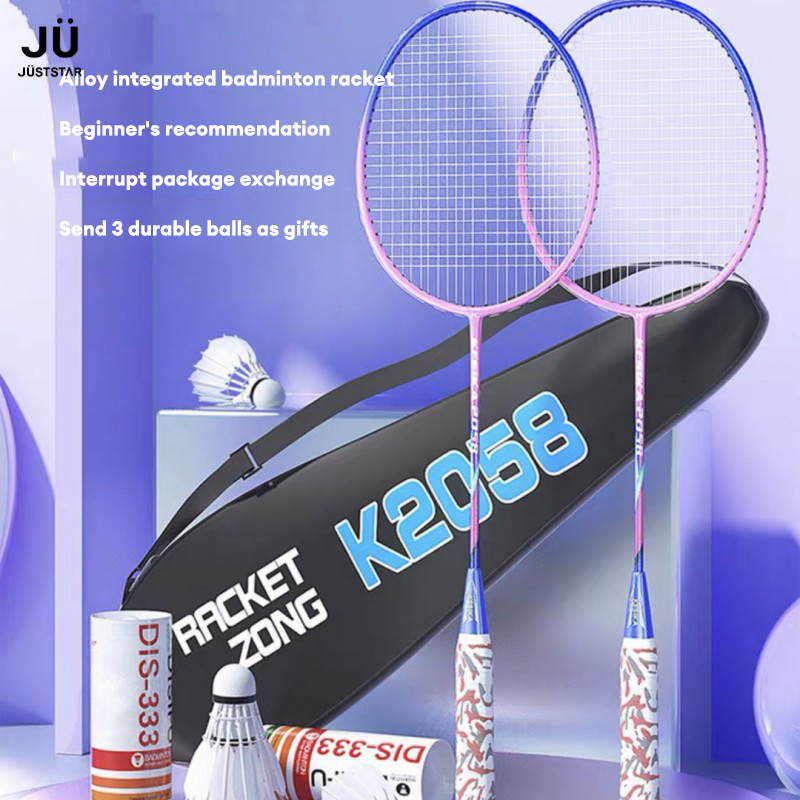 Adult badminton rackets are durable, high elasticity, high value, ultra-light student badminton racket double racket set ราคา 138 บาท*ส่งฟรี