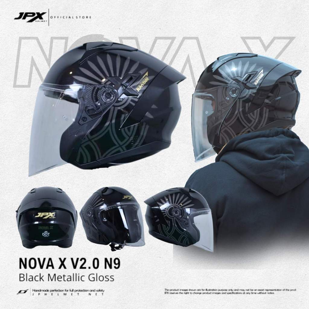 Helm JPX Half Face Nova X Motif V2.0 - N9 Harga 575,000 rupiah*Gratis Ongkir