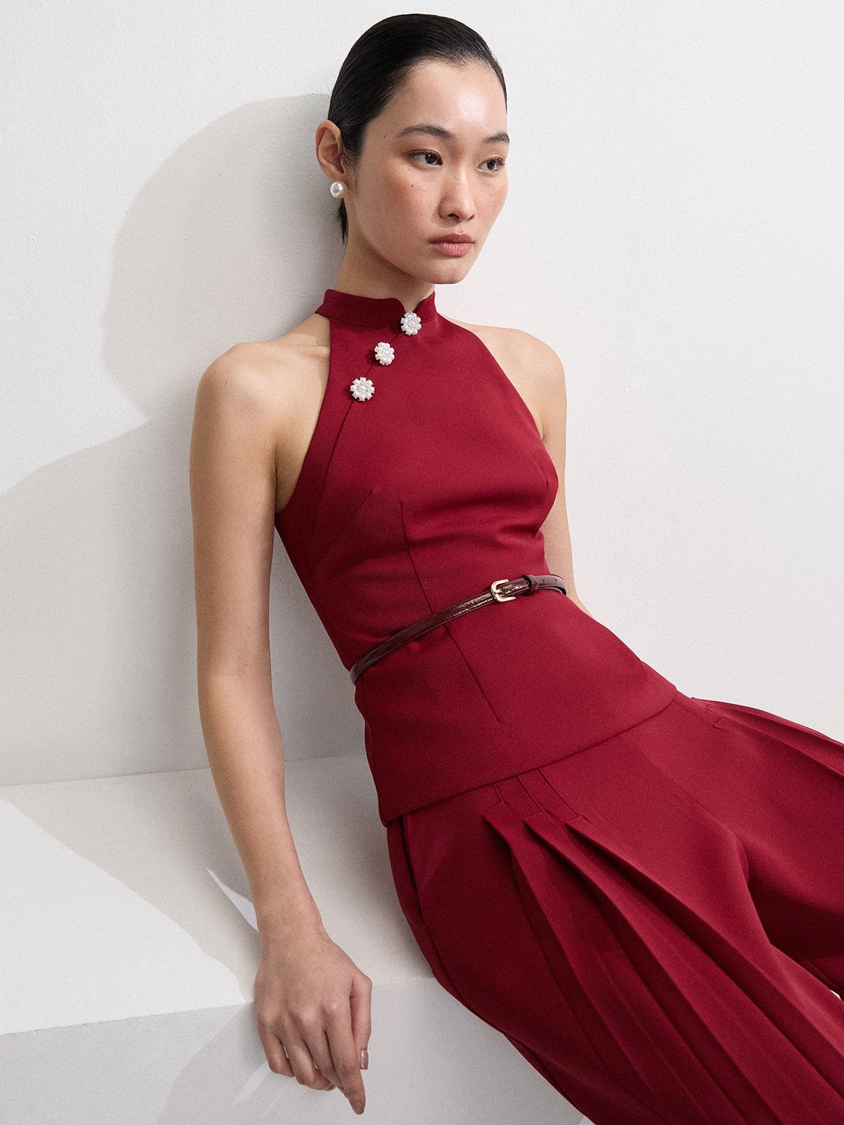 Asymmetrical Halter Top - Red ราคา 1,876 บาท*ส่งฟรี