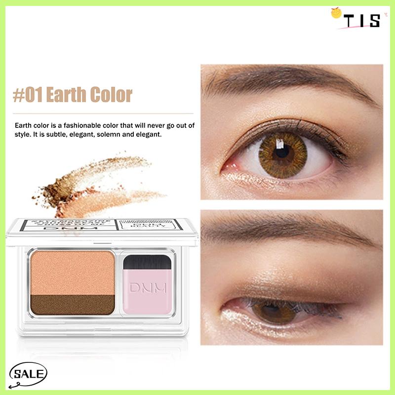 Follow Get New【TIS】 Bóng Mắt Hai Màu mờ đôi hộp nhỏ bóng mắt lười dễ dàng mang theo khay phấn mắt mỹ phẩm chuyên nghiệp cho phụ nữ - 4