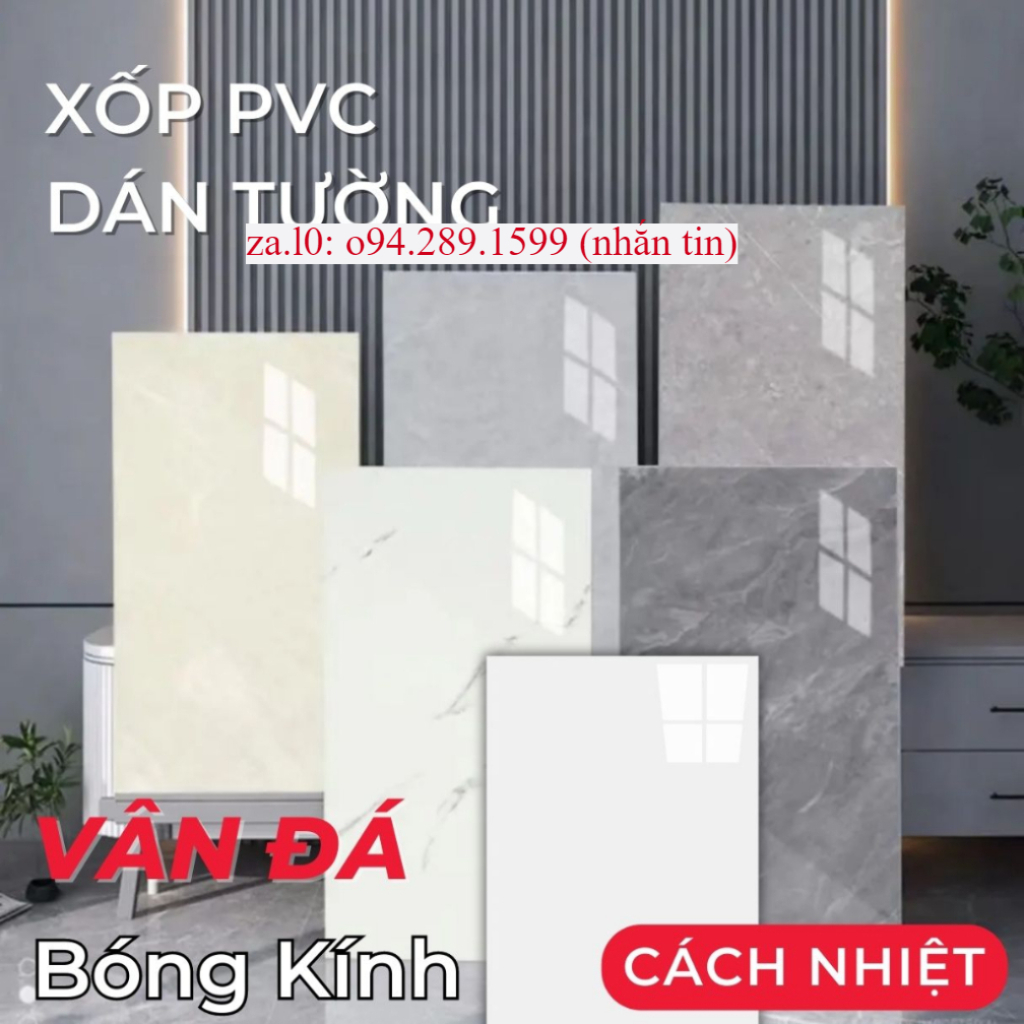10 tấm ốp dán tường PVC vân đá có keo sẵn, miếng dán tường giả nhựa đá hoa cương khổ 30-60cm
