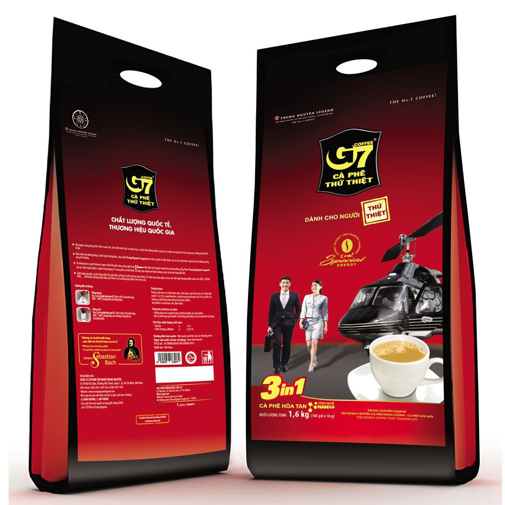 G7b100 - cà phê trung nguyên hòa tan g7 3in1 bịch 100 gói stick