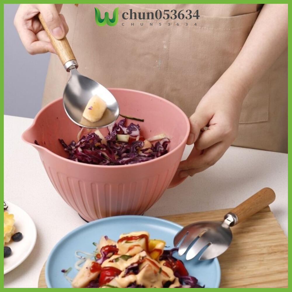 CHUN053634 Thiết kế chuyển hướng hình chữ V Bát trộn nướng Sức chứa lớn Tay cầm dài Bát đánh trứng Đa năng Bát Ăn yến mạch Để nấu ăn chuẩn bị món tráng miệng nướng súp