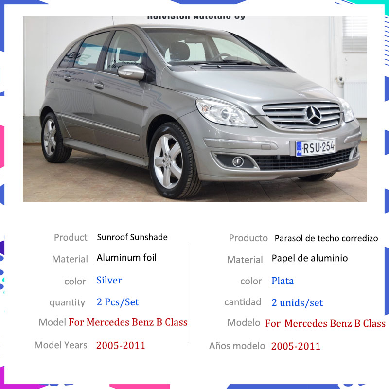2x Car Sunroof Sunshade for Mercedes Benz B Class W245 2011-2005 2006 2007 Accessories Roof Sunscreen Heat Insulation Windscreen