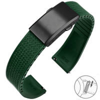 Fluoro Rubber Watch Band FKM Tropic Strap 20mm 22mm Folding Buckle Quick Release Adjustable Wrist Size Bracelet for Men Women