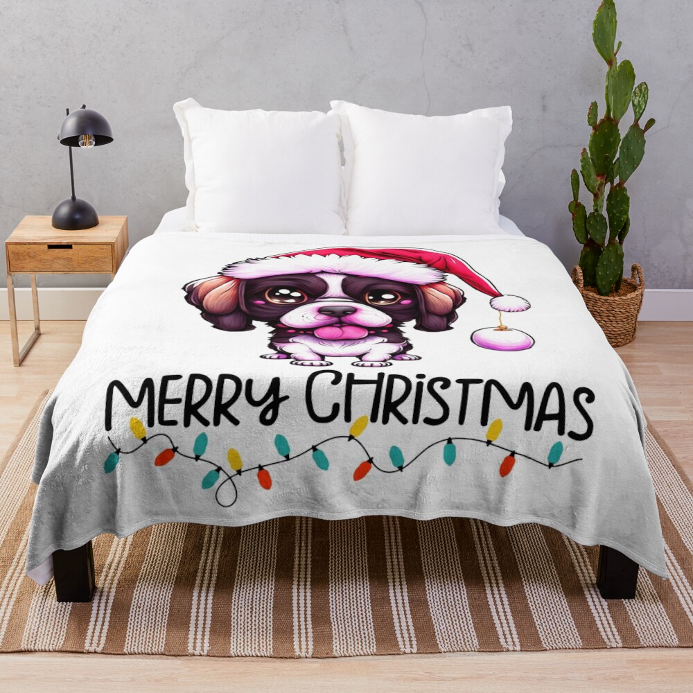 merry christmas dog hat Throw For Sofa Baby valentine gift ideas Large Blanket AJ.JA ราคา 746 บาท*ส่งฟรี
