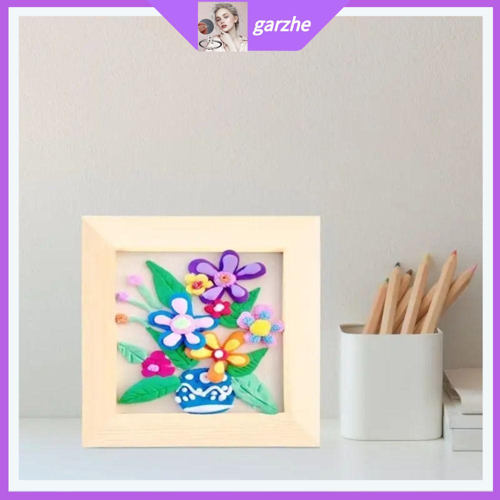 GARZHE24272 Nhiều kích cỡ Khung đất sét trắng Creartive Bằng gỗ Khung ảnh Quà Tặng trẻ em Trang trí tiệc Hộp đựng trò chơi nghệ thuật Vẽ tranh trẻ em