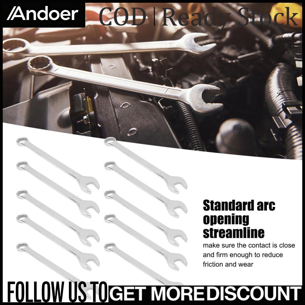 Andoer Cờ lê Ratchet Cờ lê kết hợp Hoạt động đơn giản Độ cứng cao Mở hồ quang tiêu chuẩn Hợp lý Độ xoắn cao dùng trong công nghiệp Giá 612,000 Đồng*Miễn phí vận chuyển