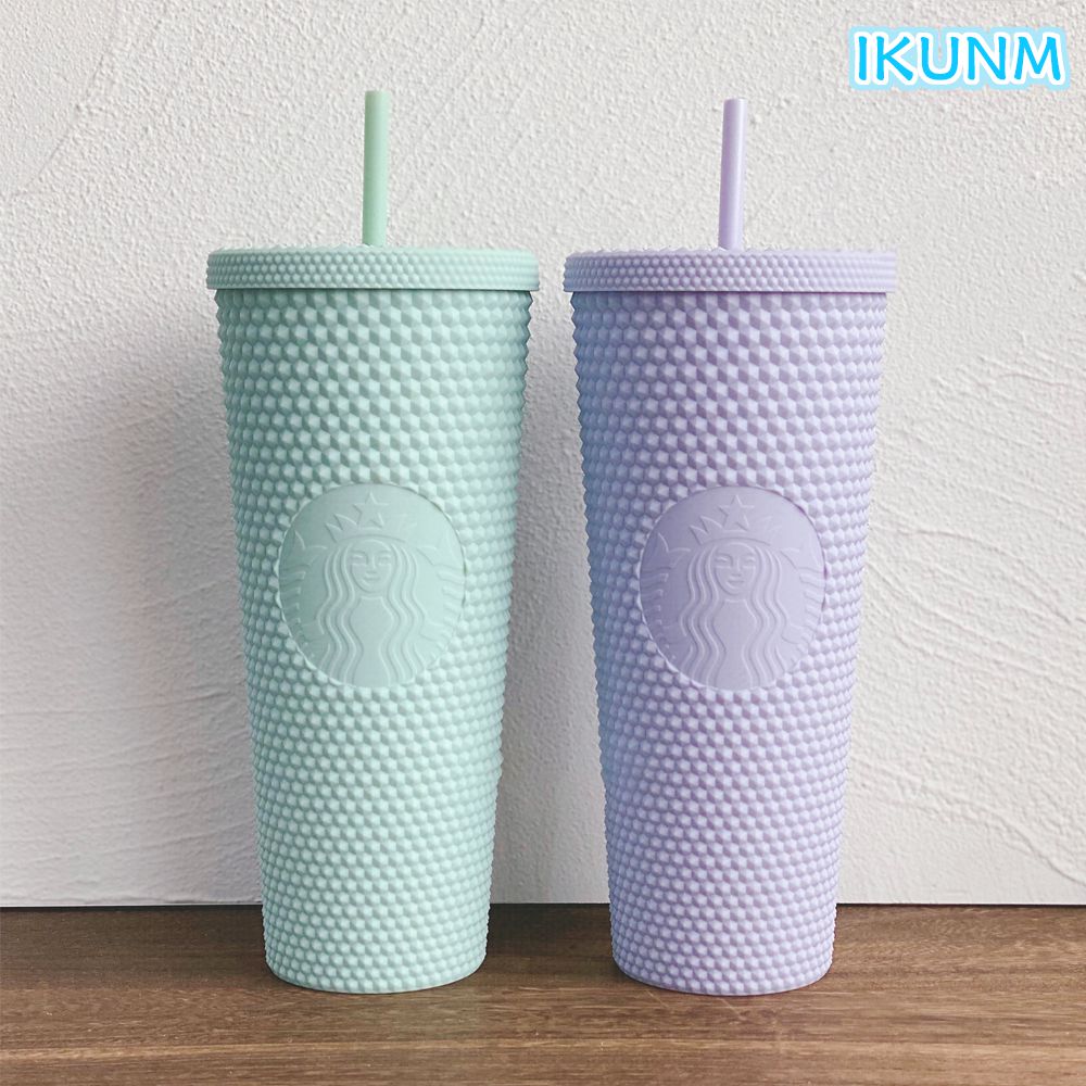 แก้ว Starbuck cốc cà phê tái sử dụng Starbuck cốc hai lớp Cốc có ống hút mờ 710ml/24oz