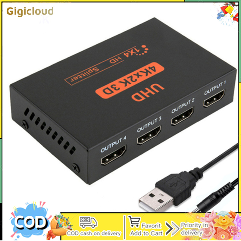 Splitter Converter Compatible Forhdmi 1 In 4 Out 1:4 Video Splitter Hdcp 4k/1080p Dual Display Voor Hdtv Dvd ราคา 151 บาท*ส่งฟรี