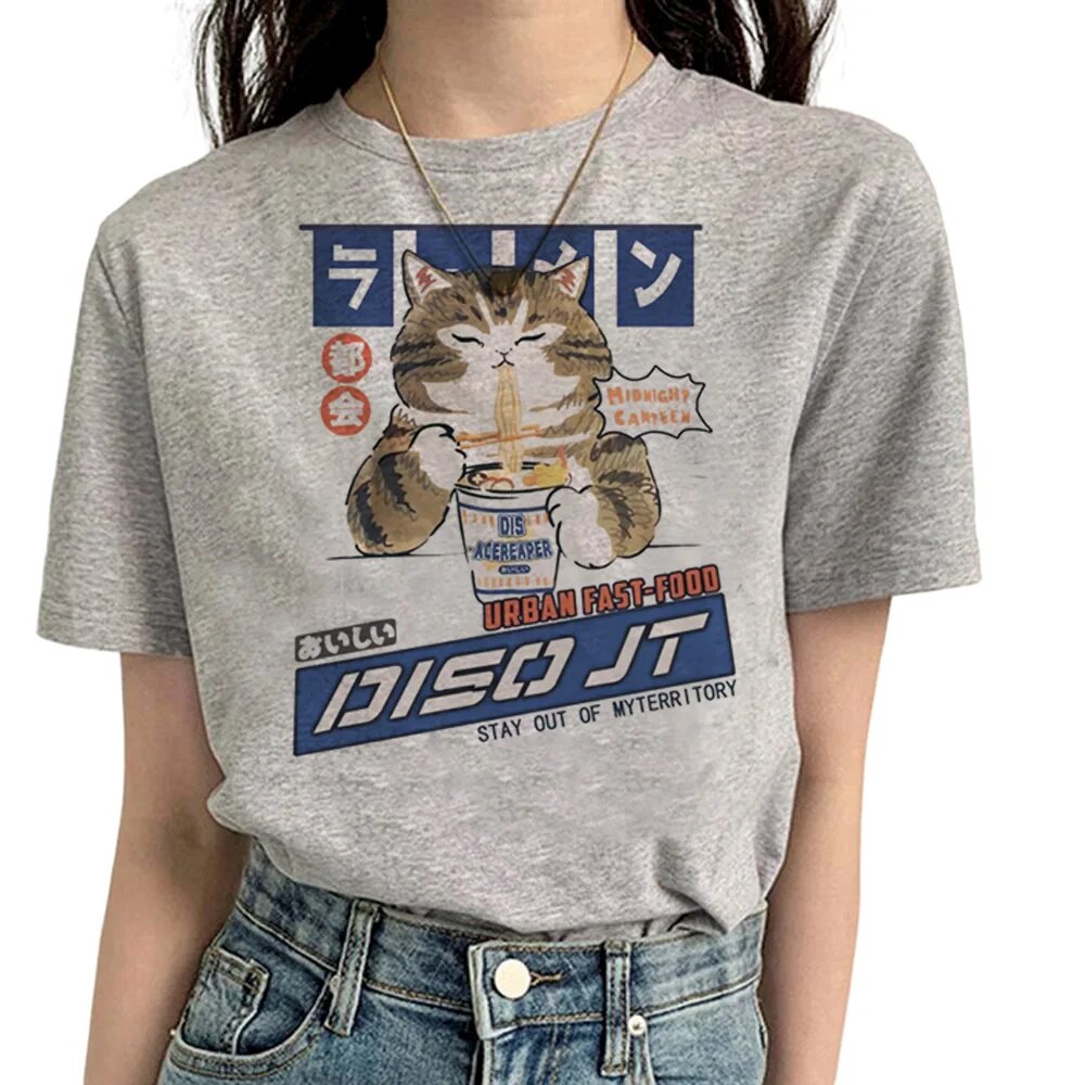 Hài Hước Áo phông hình mèo phụ nữ hài hước truyện tranh TEE cô gái hài hước quần áo
