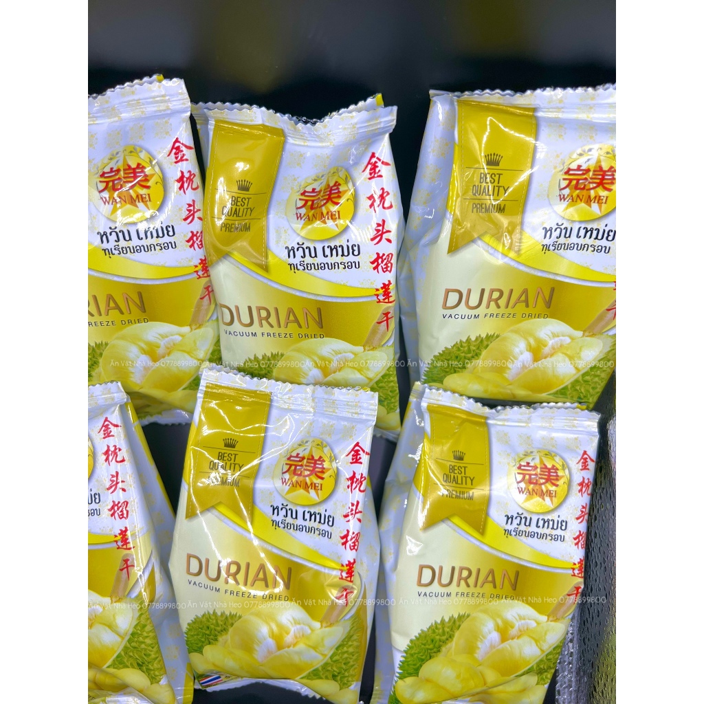 Sầu riêng/Dâu tây/Măng cụt/Xôi sầu riêng sấy Wan Mei Thái Lan