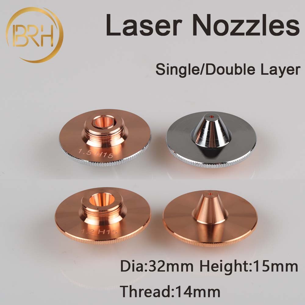 New Product Fiber Laser Nozzles Single/Double Layers D32 H15 M14 Caliber 0.8-5.0 For Raytools Laser Head