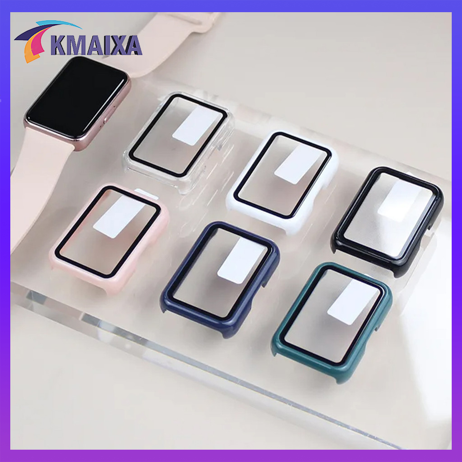 เคสพีซีแบบแข็ง for Samsung Galaxy Fit 3 smartwatch ฟิล์มกระจกนิรภัย ปกป้องหน้าจอ กันชน for Samsung Fit 3 อุปกรณ์เสริม ราคา 48 บาท*ส่งฟรี