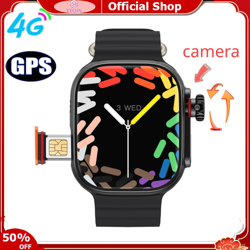 TEQIN toy new Smart Watch Video Calls 2.04" Screen Fitness Tracker Smartwatch With Camera Support SIM LTE Wifi GPS Smart Watches For Men Women ราคา 3,948 บาท*ส่งฟรี
