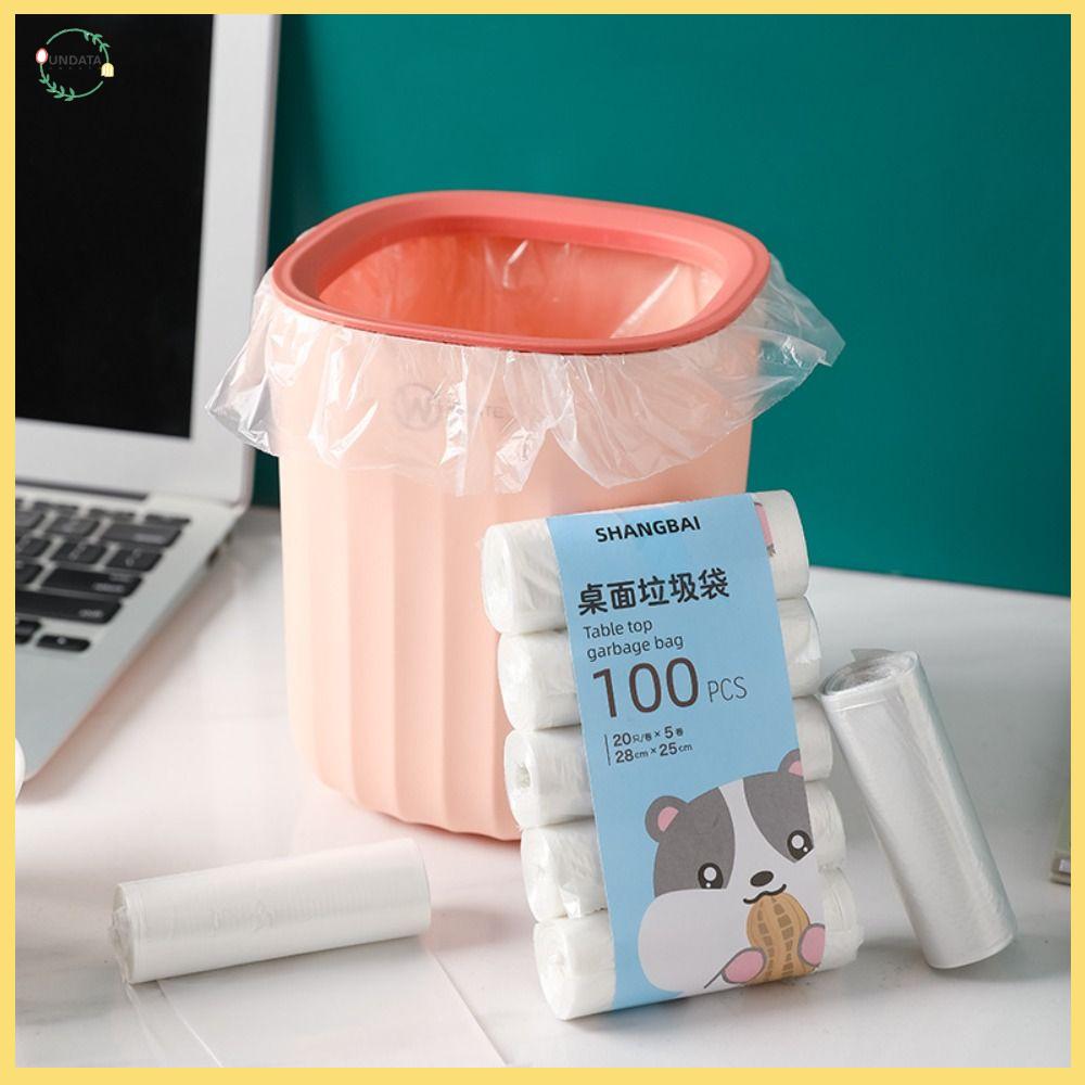 UNDATA 100 miếng Túi rác mini Nhỏ Dày Túi rác để bàn Bền bỉ Dùng một lần Túi đựng rác dùng cho bàn