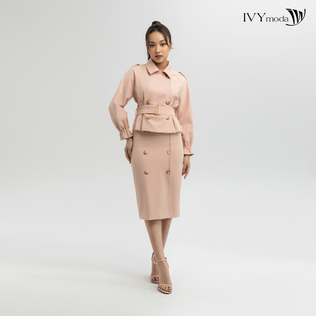 Chân váy bút chì 6 khuy thiết kế ivy moda ms 31m6109