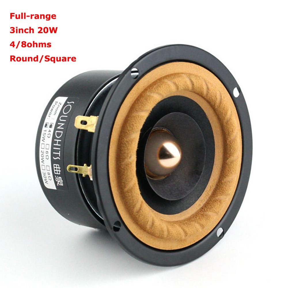 1PC 20W 3 Inch Speaker 4ohm~8ohm Full Range Speaker Fever Tweeter Midrange Woofer Audio Amplifier Tw