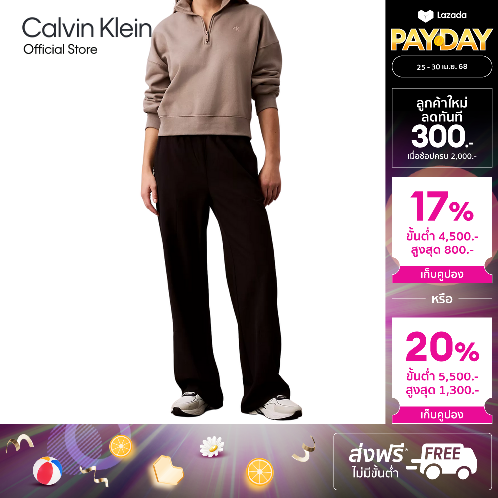 CALVIN KLEIN กางเกงขายาวผู้หญิงเอวสูง High-Rise Sport Woven Mesh Pant รุ่น GWS5P603 UB1 - สีดำ ราคา 3,825 บาท*ส่งฟรี