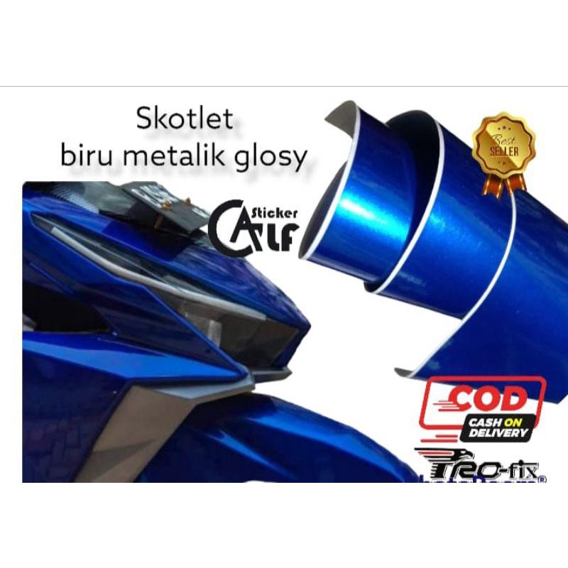 skotlet biru melatlic glossy candy mengkilap Harga 32,000 rupiah*Gratis Ongkir