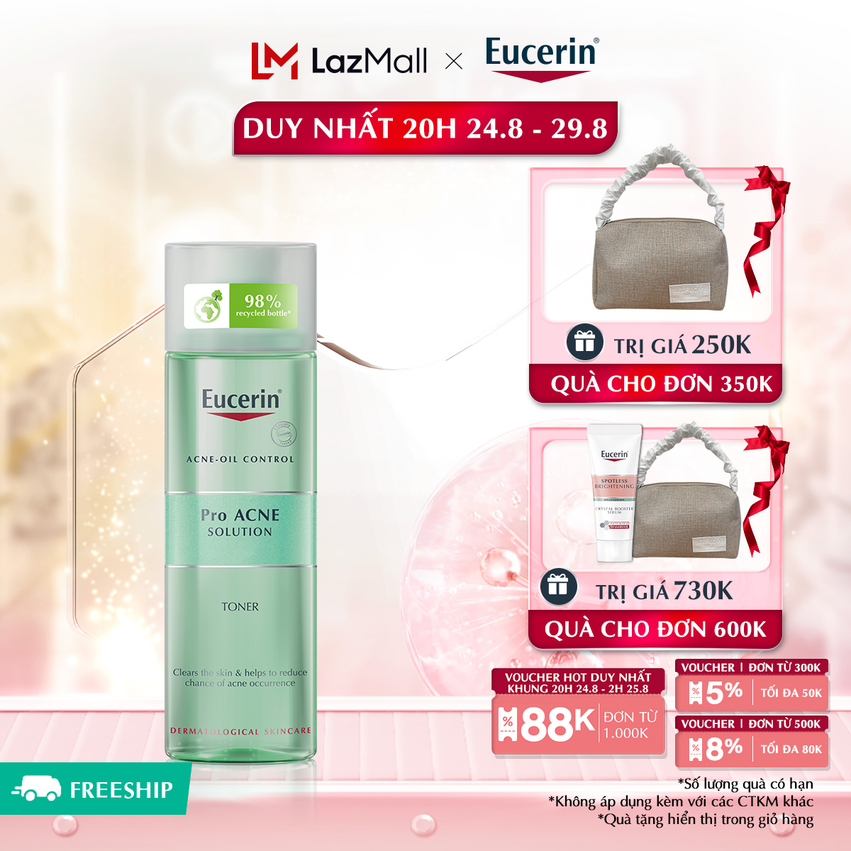 Nước cân bằng cho da mụn Eucerin Pro Acne Toner 200ml