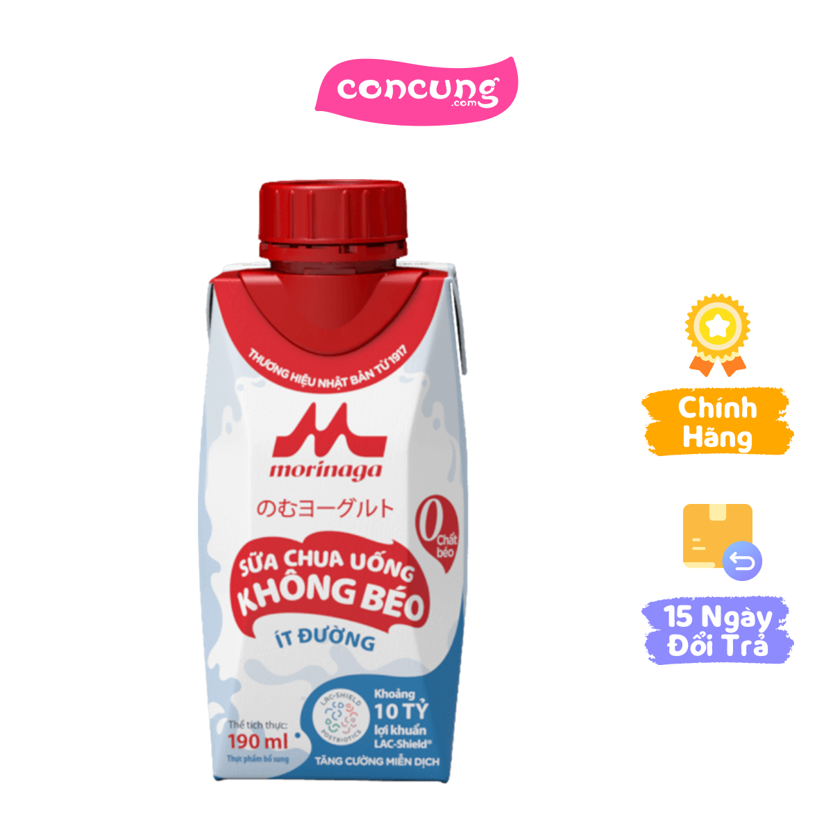 Sữa chua uống không béo ít đường Morinaga 190ml