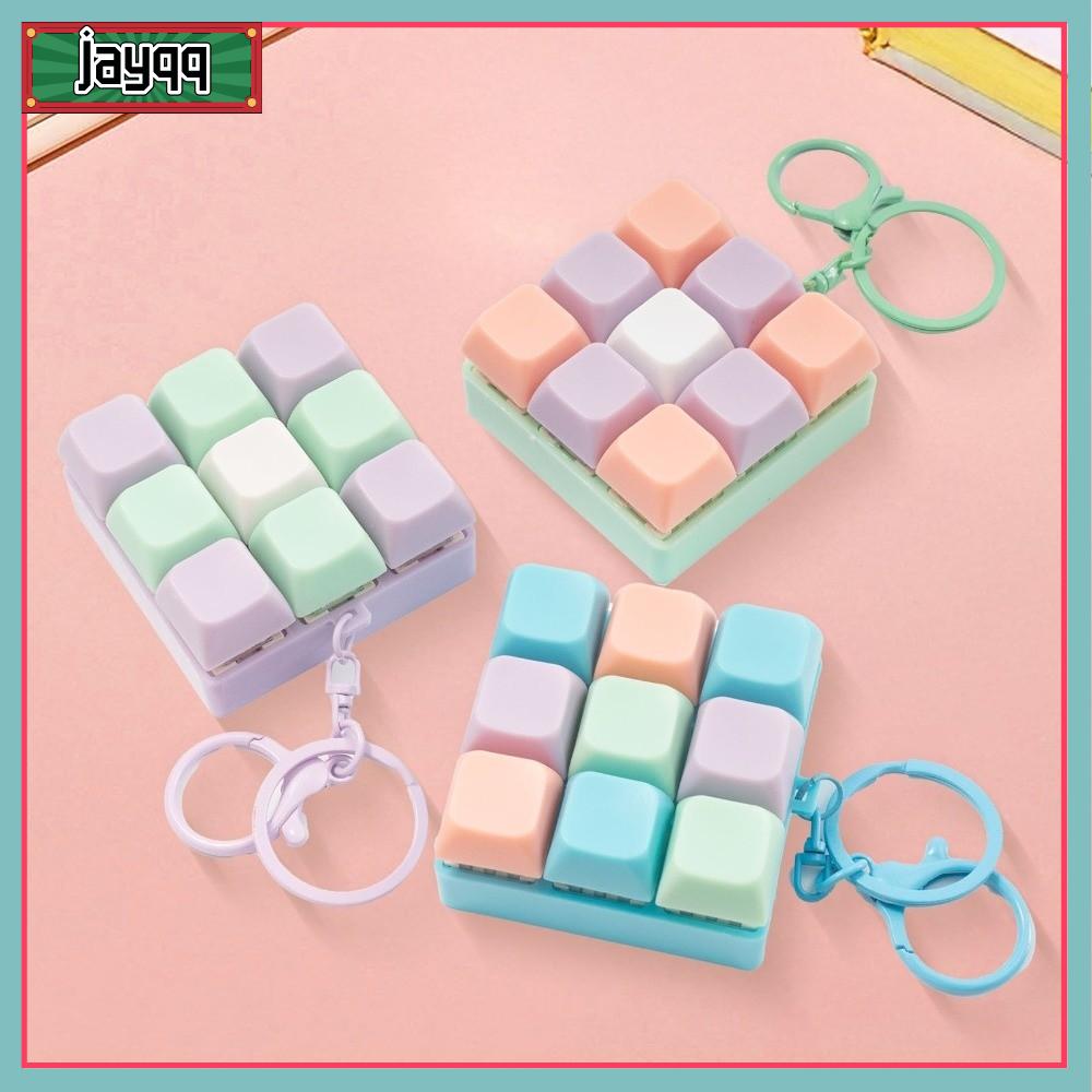 JAYQQ Ngón tay chống căng thẳng 9 Đồ chơi bàn phím Giảm căng thẳng Giảm căng thẳng bằng đồ chơi Móc khóa trò chơi bàn phím Nút bấm tự làm dây túi sáng tạo Dành cho người lớn