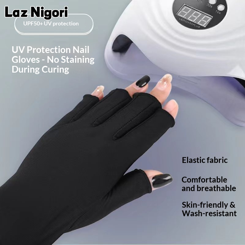 Laz Nigori Half-Finger UV Protection Gloves for Nail Care and Sun Shielding ราคา 61 บาท*ส่งฟรี