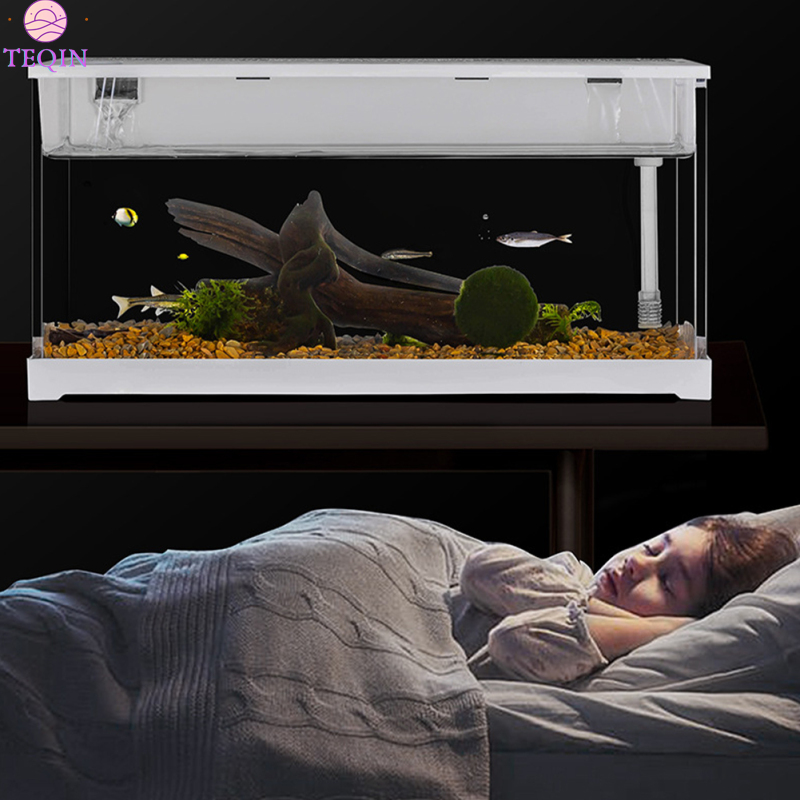 TEQIN Small Fish Tank, High Transparency Acrylic Aquarium For Betta/Goldfish/Snail/Shrimp, Quiet Fish Tank With Circulating Filtration System For Home Office ราคา 1,015 บาท*ส่งฟรี