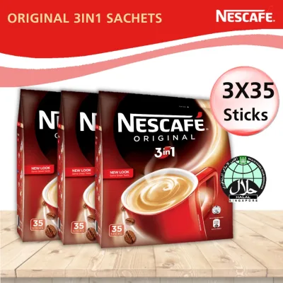 (3 Pack Bundle) NESCAFE Original 3in1 35S Instant Coffee (Expires May 2022)