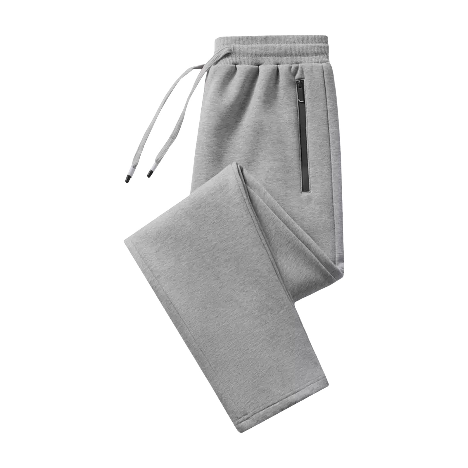 UHH Men Casual Trousers Men's Sports Jogger Pants Loose Fit Ankle Zipper Pockets Drawstring Elastic Waist Breathable Gym Training Sweatpants Casual Long Trousers for Running Workout