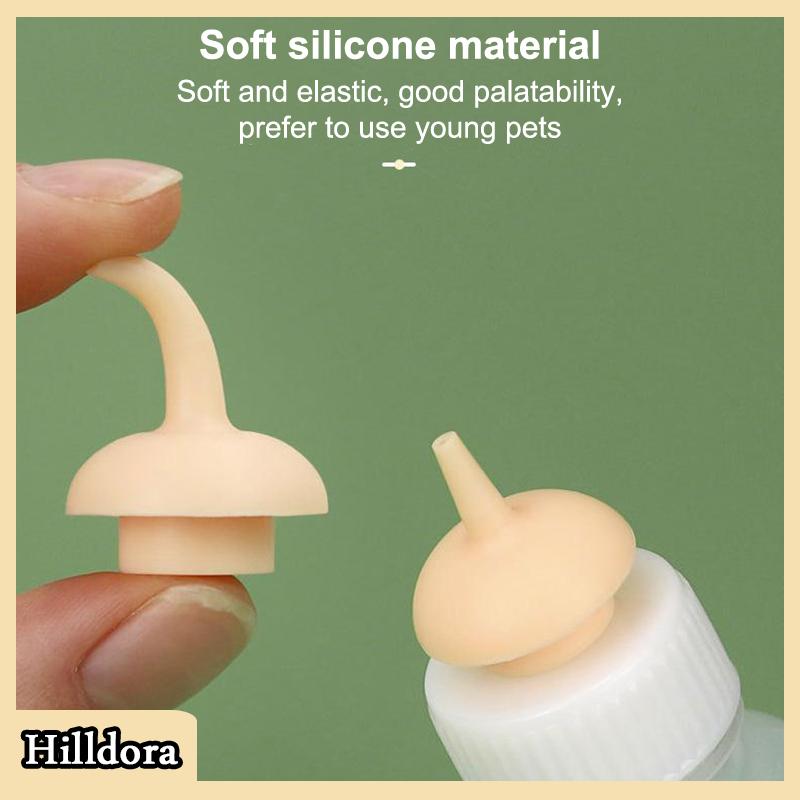 [Hilldora] Pet Kitten ăn chai núm vú trung chuyển có thể bóp sữa lỏng chai điều dưỡng cho trẻ sơ sinh chó con thỏ hamster mèo