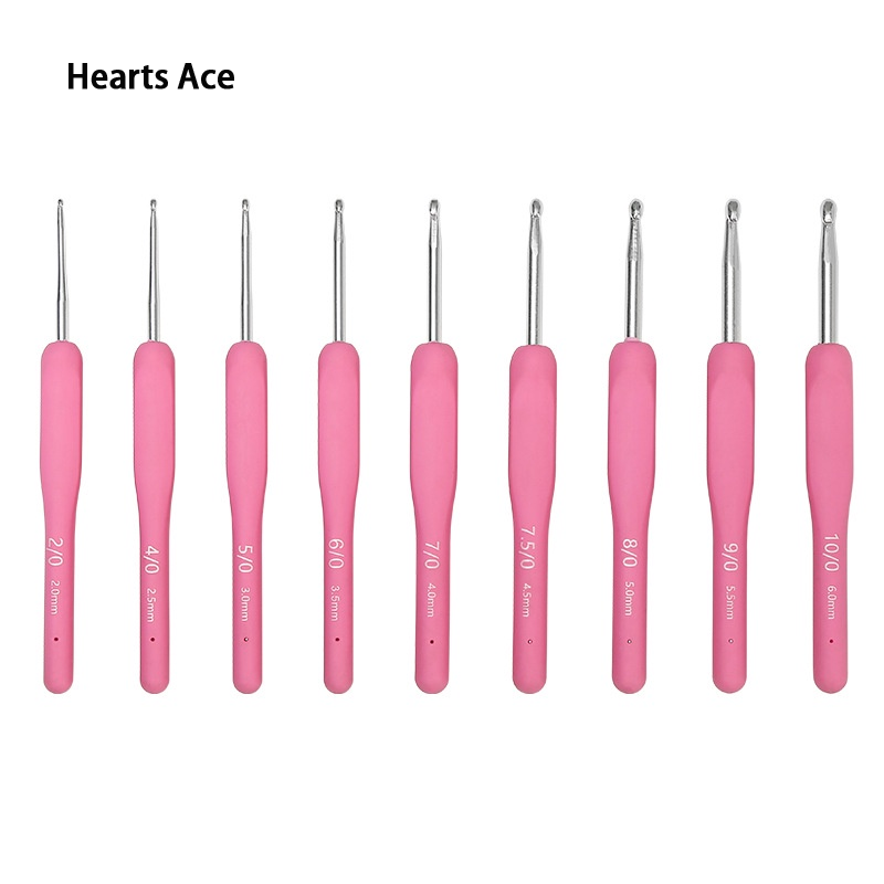 Hearts Ace [Code CLS2404B 30k single reducer 99k] 1 set of metal wool hook kit, pink TPR soft silicone handle ราคา 13 บาท*ส่งฟรี