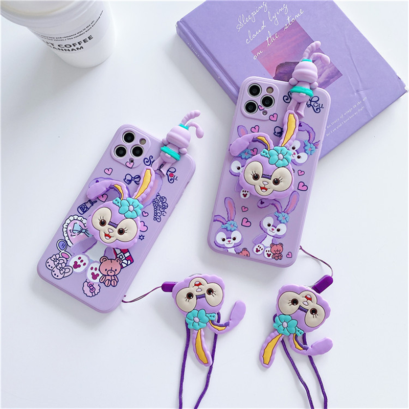 【sought-after】 Cartoon Delu Cute Rabbit Silicone Case For 12 11 Pro Max Mini X XR XS Max 13 14Promax Shockproof Soft Cover