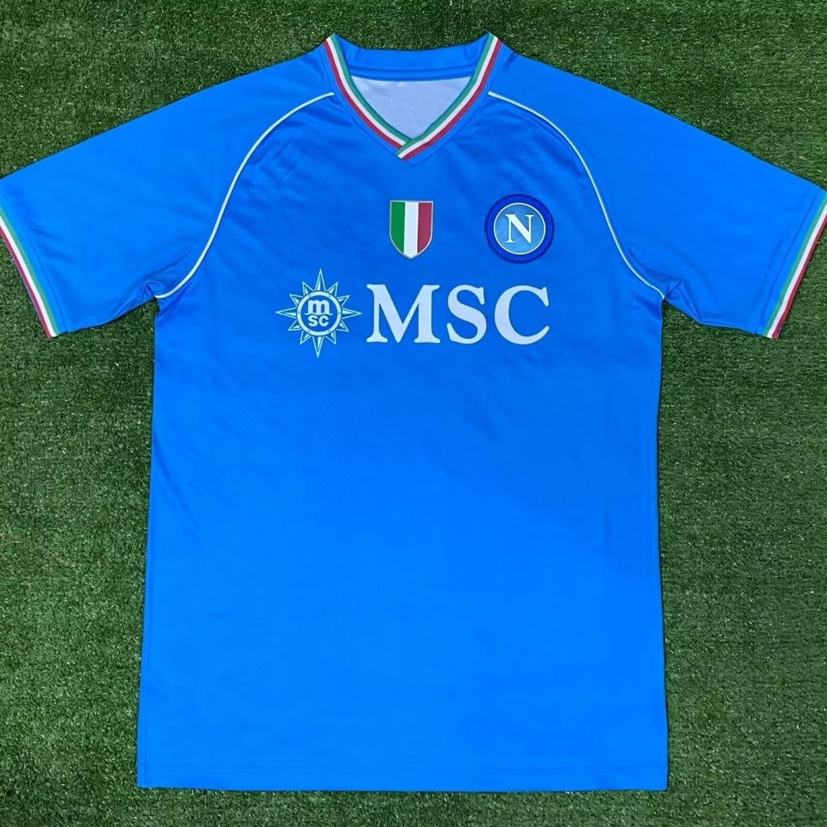 23/24 Áo Đấu Sân Nhà Mới Của Napoli Áo Bóng Đá Ngắn Tay Nhanh Khô Màu Xanh Mới  Của Napoli