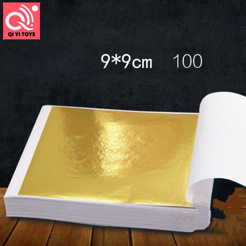 100 Pages 24K Gold Leaf Art Design Gold-Plated Frame Decorative Materials