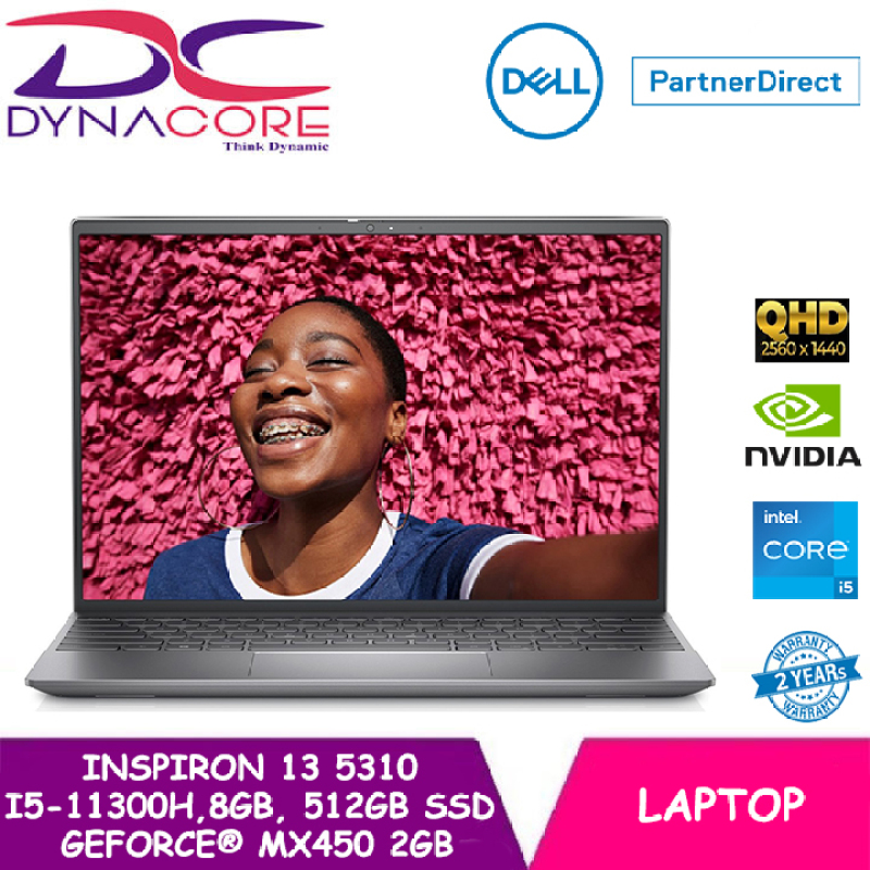 DYNACORE - DELL Inspiron 13 Laptop 5310 13.3 QHD | i5-11300H | 8GB RAM | 512GB SSD | GeForce® MX450 | WIN 10 HOME | 2 YEARS WARRANTY