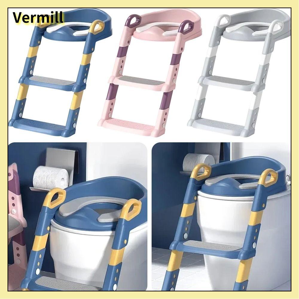 VERMILL 1Pcs Đa chức năng Bồn cầu trẻ em có bậc Huấn luyện đi vệ sinh cho trẻ em Có thể gập lại Thang đi vệ sinh  Vòng ghế Ghế đẩu dành cho trẻ em trai gái
