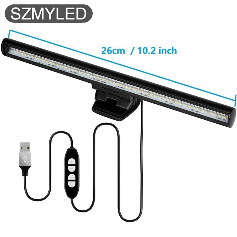 Usb Computer Monitor Screen Light Dimmable Adjustable Brightness Led Desk Lamp Eye Protective Reading Light
