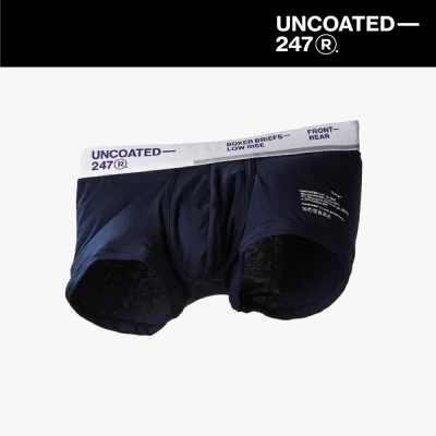 (UNCOATED 247 Store) Boxer Briefs - Low Rise (White Navy) Blank Corp