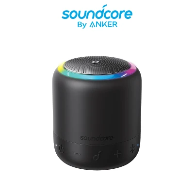 Soundcore by Anker Mini 3 Pro Portable Bluetooth Speaker with BassUp and PartyCast Technology, USB-C, Waterproof IPX7, and Customizable EQ + Lightshow