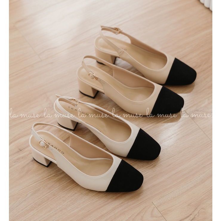 awteawe La Muse - Giày cao gót  dáng slingback Choco 235