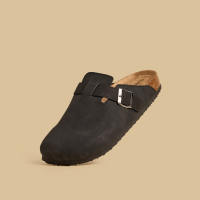 Max Fashions Sandal Pria Plain Slip-On Sandals with Buckle Detail