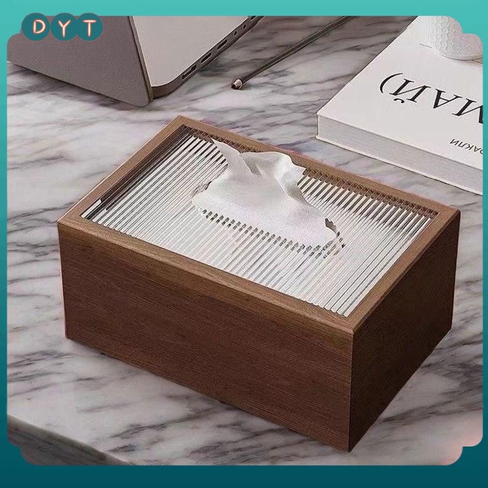 DYT Gỗ óc chó Hộp khăn giấy Hộ gia đình Sang trọng Giá đỡ khăn ăn hình chữ nhật Sáng tạo Hộp đựng khăn giấy Trang trí nhà cửa